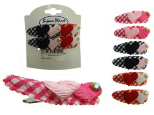 Clic clac tessuto quadretti doppio cuore cm. 4 blister pz. 4