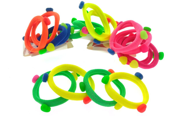 Elastico baby con 3 cuori colorati blister pz. 4