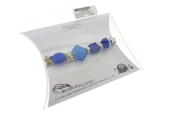 Bracciale elasticizzato in vetroceramica con inserti metallo - immagine 2