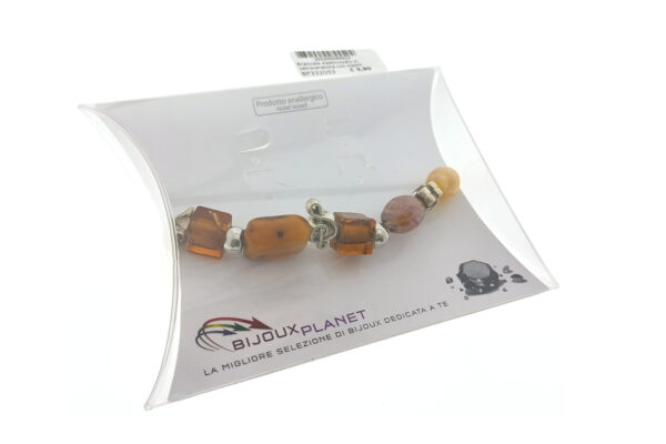 Bracciale elasticizzato in vetroceramica con inserti metallo - immagine 4