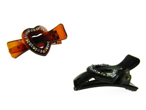 Becco nero/demy cuore strass