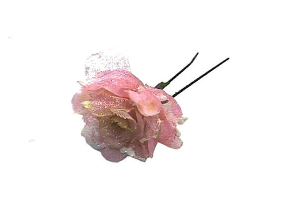 Forcella fiori tessuto glitter