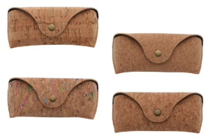 Custodia per occhiali rigida in sughero con bottone cm. 17x7,5x4,5