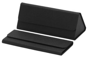 Custodia per occhiali rigida pieghevole rivestimento tessuto nero cm. 16x7x6,5