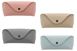 Custodia rigida per occhiali in ecopelle colori pastello cm. 17x6,8x4,5