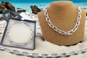 Collana catena alluminio maglia arrotondata