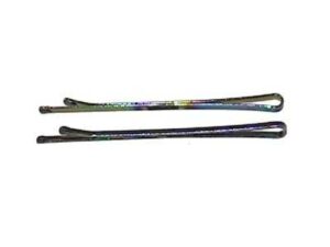 Forcella nera metallizzata 7 cm. blister pz. 2