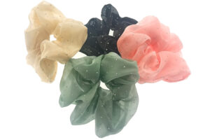 Fermacoda grande in organza con punti luce