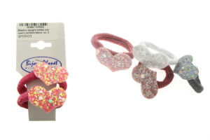 Elastico spugna bimba con cuore pailletes blister pz. 2