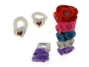 Elasticino cuore plastica e glitter poliestere blister pz. 2