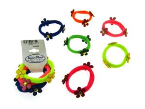 Elastico color. con fiorellini blister pz. 3