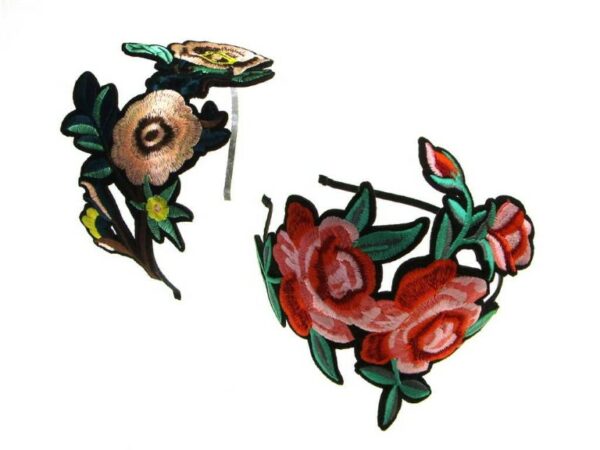 Cerchietto con rose ricamate