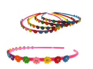 Cerchietto sottile con fiorellini e strass