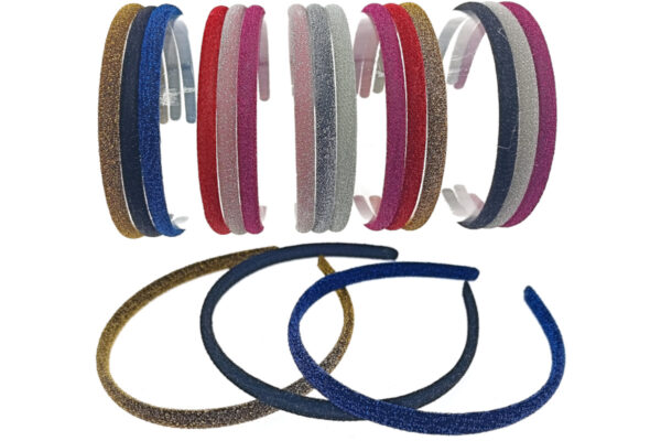 Cerchietto sottile tessuto colorato lurex cm.1 blister 3 pz.