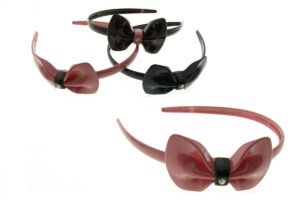 Cerchietto acrilico mm. 10 con dentini e fiocco