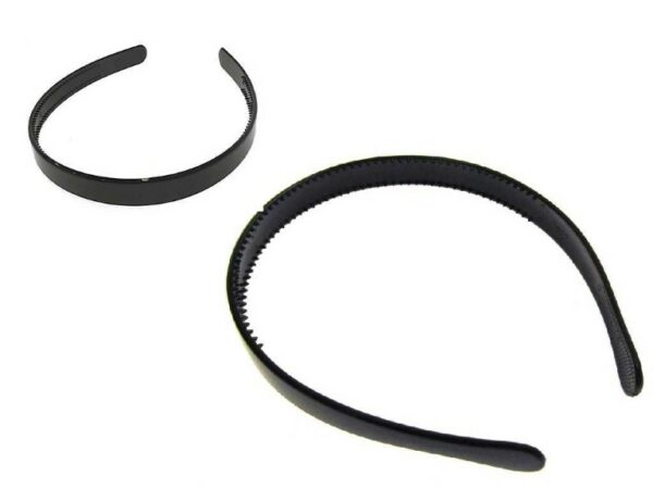 Cerchietto plastica nero cm. 1,5