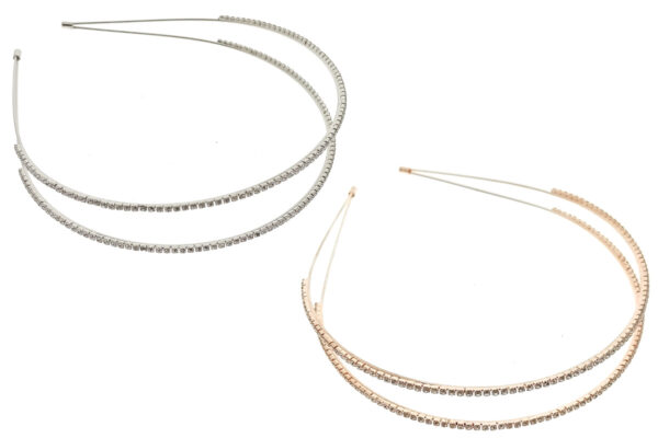 Cerchietto metallo 2 fili strass