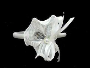 Cerchietto fiore e fiocco perle e strass