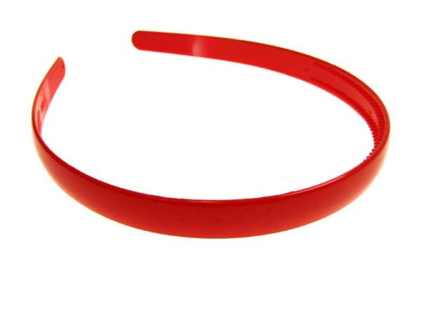 Cerchietto plastica rosso con dentini cm. 1,3