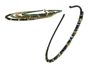 Cerchietto metallo tessuto cristallo e strass