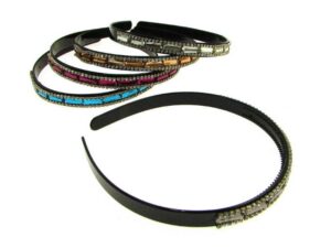 Cerchietto cristalli e catena strass cm. 1,4
