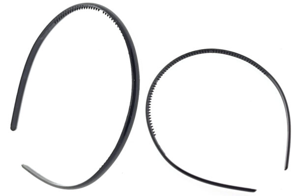 Cerchietto acrilico nero con dentini 5 mm.