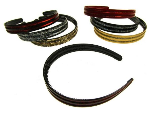 Cerchietto acrilico canali glitter cm. 2,0