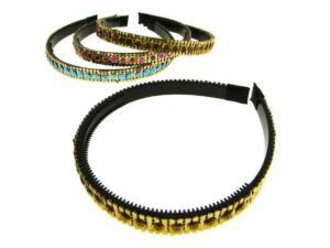 Cerchietto rivest. pailletes cm. 1,5 con dentini