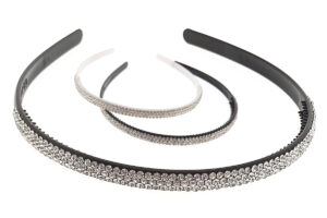 Cerchietto acrilico con dentini profilo strass. mm. 6
