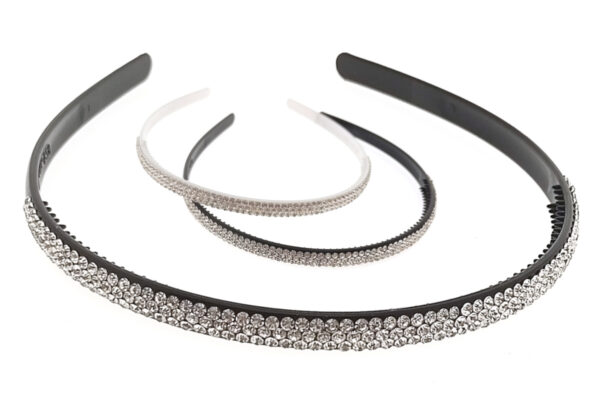 Cerchietto acrilico con dentini profilo strass. mm. 6
