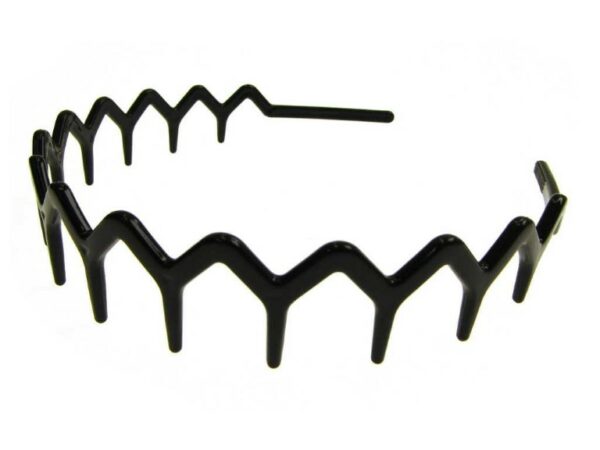 Cerchietto con denti nero acrilico cm. 2,7
