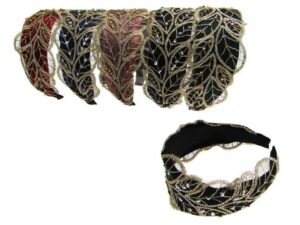 Cerchietto con foglie e strass cm. 7