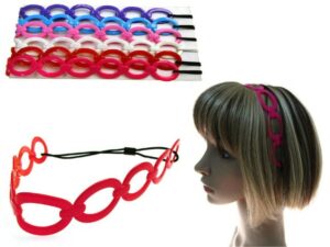 Fascia/cerchietto con ovalii Rosa,rosso,celeste,viola,bianco,fuxia