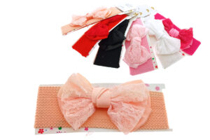Fascia baby con fiocco raso e pizzo