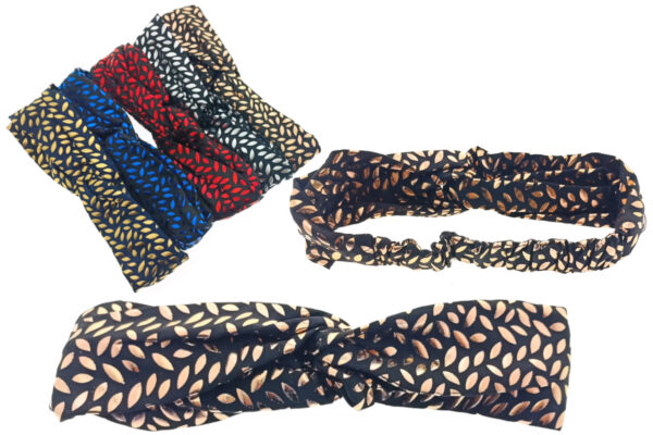 Fascia elasticizzata incrociata con tessuto foglioline laminate