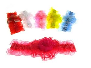 Fascia bimba raso e tulle con fiore
