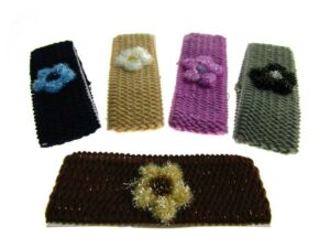 Fascia lana con fiore lurex