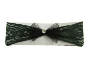 Fascia per capelli pizzo con fiocco nero