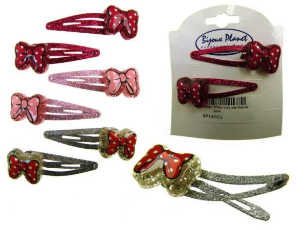 Clic clac con fiocco pois blister pz. 2