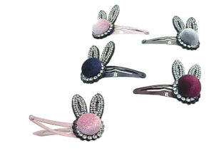 Clic clac con coniglio velluto e strass