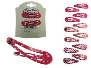Clic clac con stelle cuori pois cm. 3 blister pz. 4