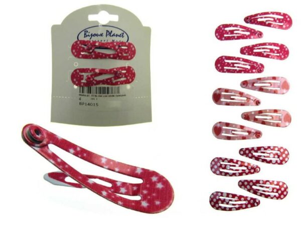 Clic clac con stelle cuori pois cm. 3 blister pz. 4