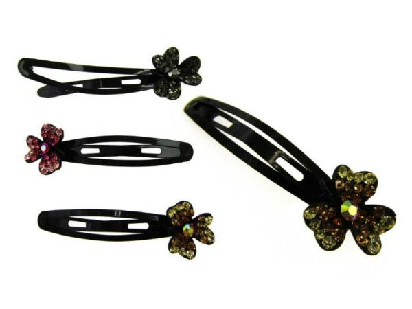 Clic clac fiore strass Colori: celeste,nero,bianco,viola