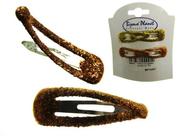Clic clac glitter dorata cm. 3,0 blister pz. 4