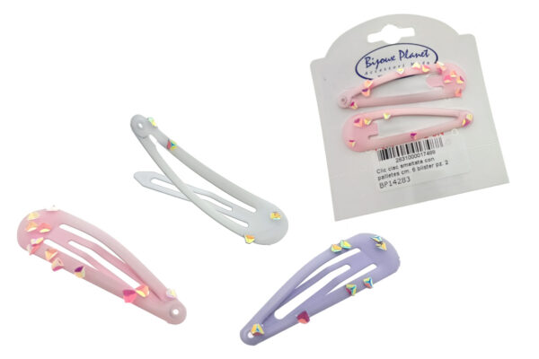 Clic clac smaltata con pailletes cm. 6 blister pz. 2