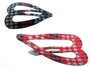 Clic clac cuore a quadri cm. 4,5 blister pz. 2