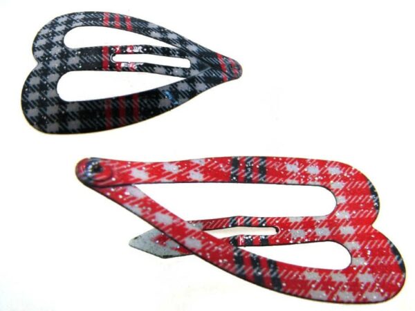 Clic clac cuore a quadri cm. 4,5 blister pz. 2