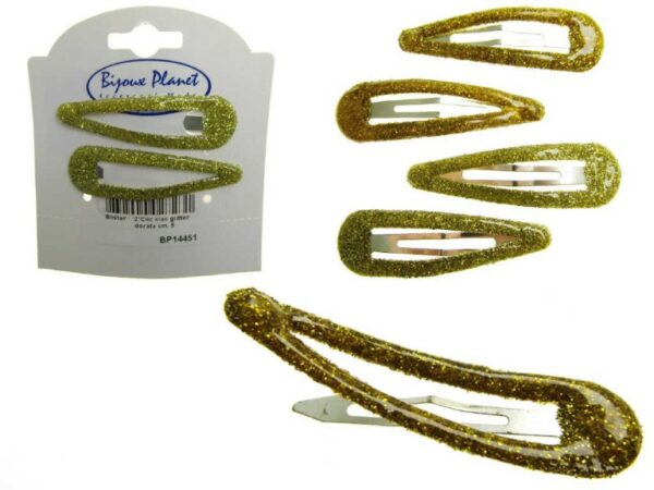 Clic clac glitter dorata cm. 5 blister pz. 2