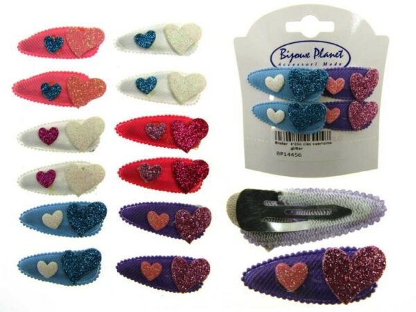 Clic clac cuoricino glitter blister pz. 4