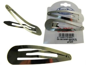 Clic clac metallo argentata cm. 7 blister pz. 2
